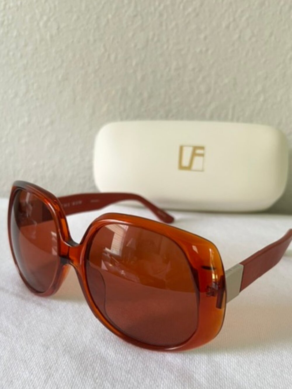 Linda Farrow X The Row 46C3 Womens Sunglasses Terracotta Red